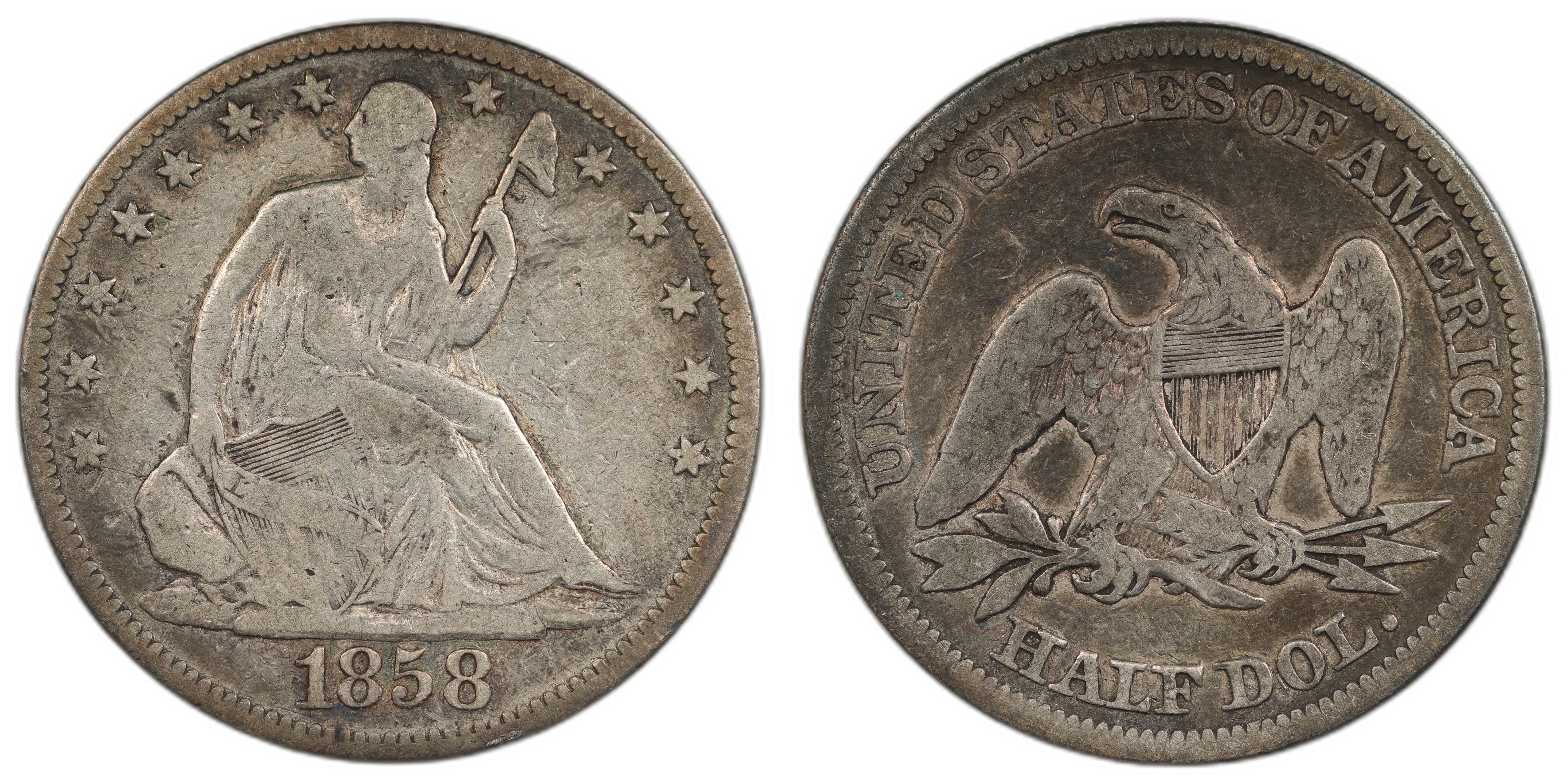 USA Half Dollar 1858 Kv VF