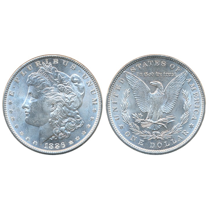 USA Morgandollar 1886 Kv 0/01
