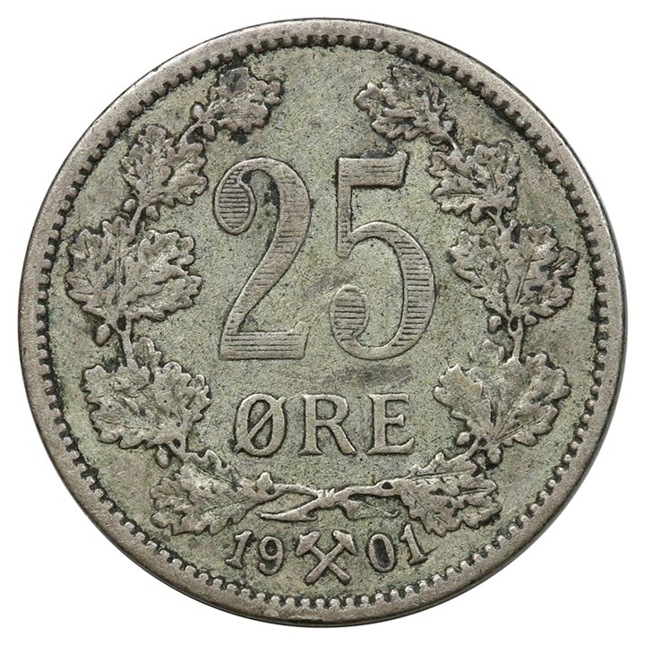 25 Øre 1901 Kv 1+