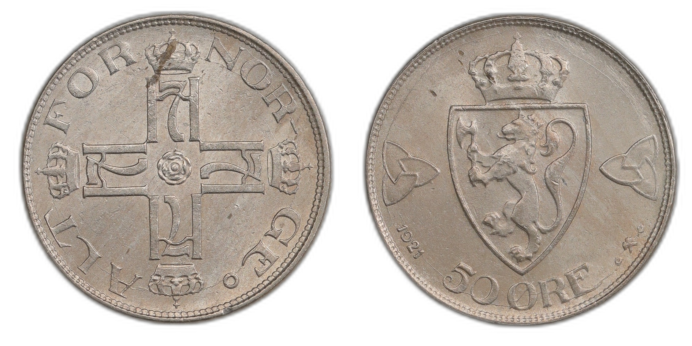 Norge 50 Øre 1921 Kv 01