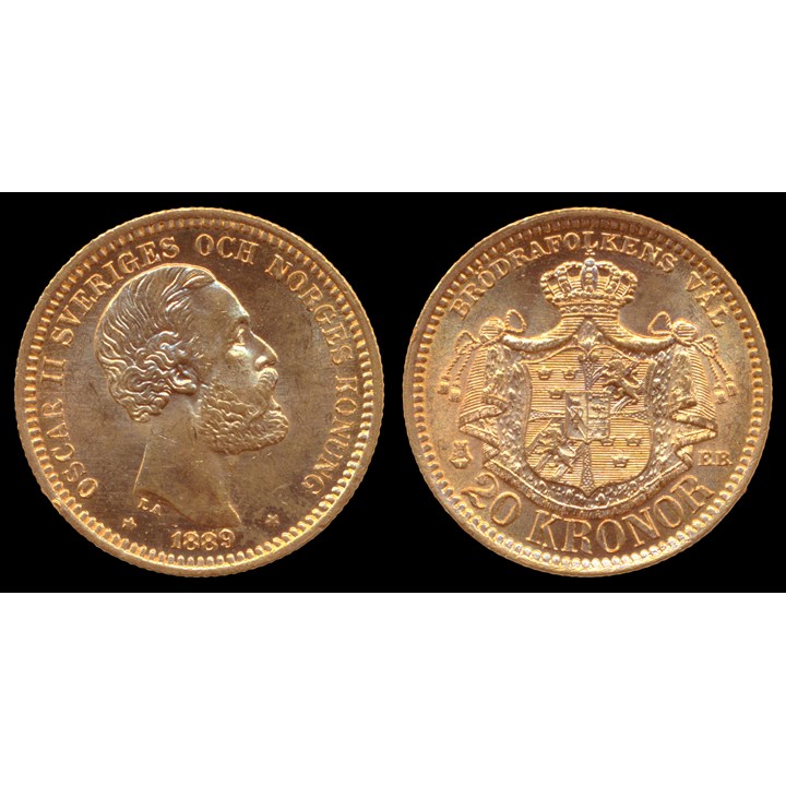 Sverige 20 Kronor 1889 Kv 0/01