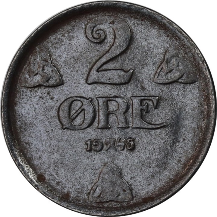 2 Øre 1945 Kv 0