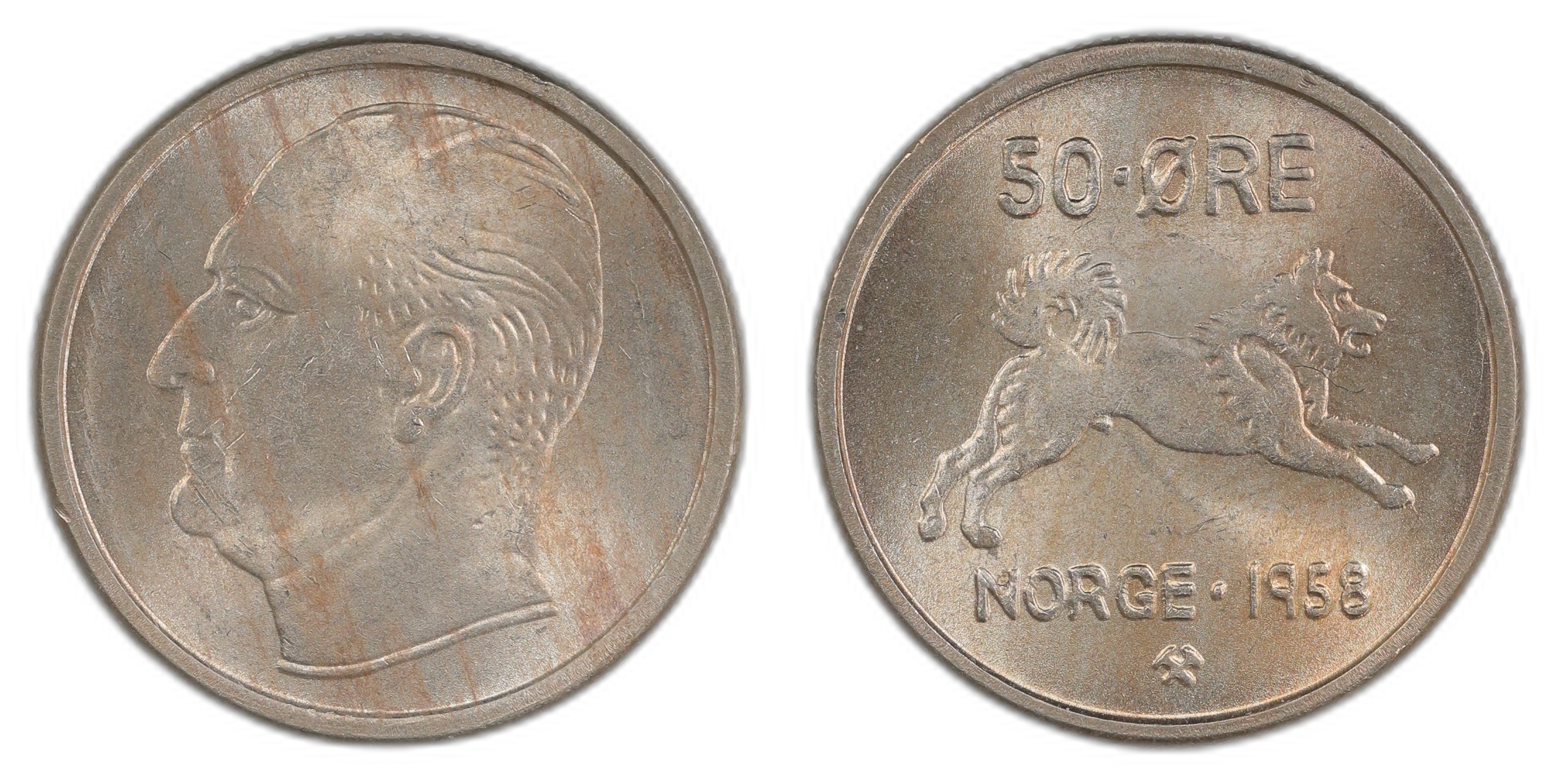 Norge 50 Øre 1958 Kv 0/01