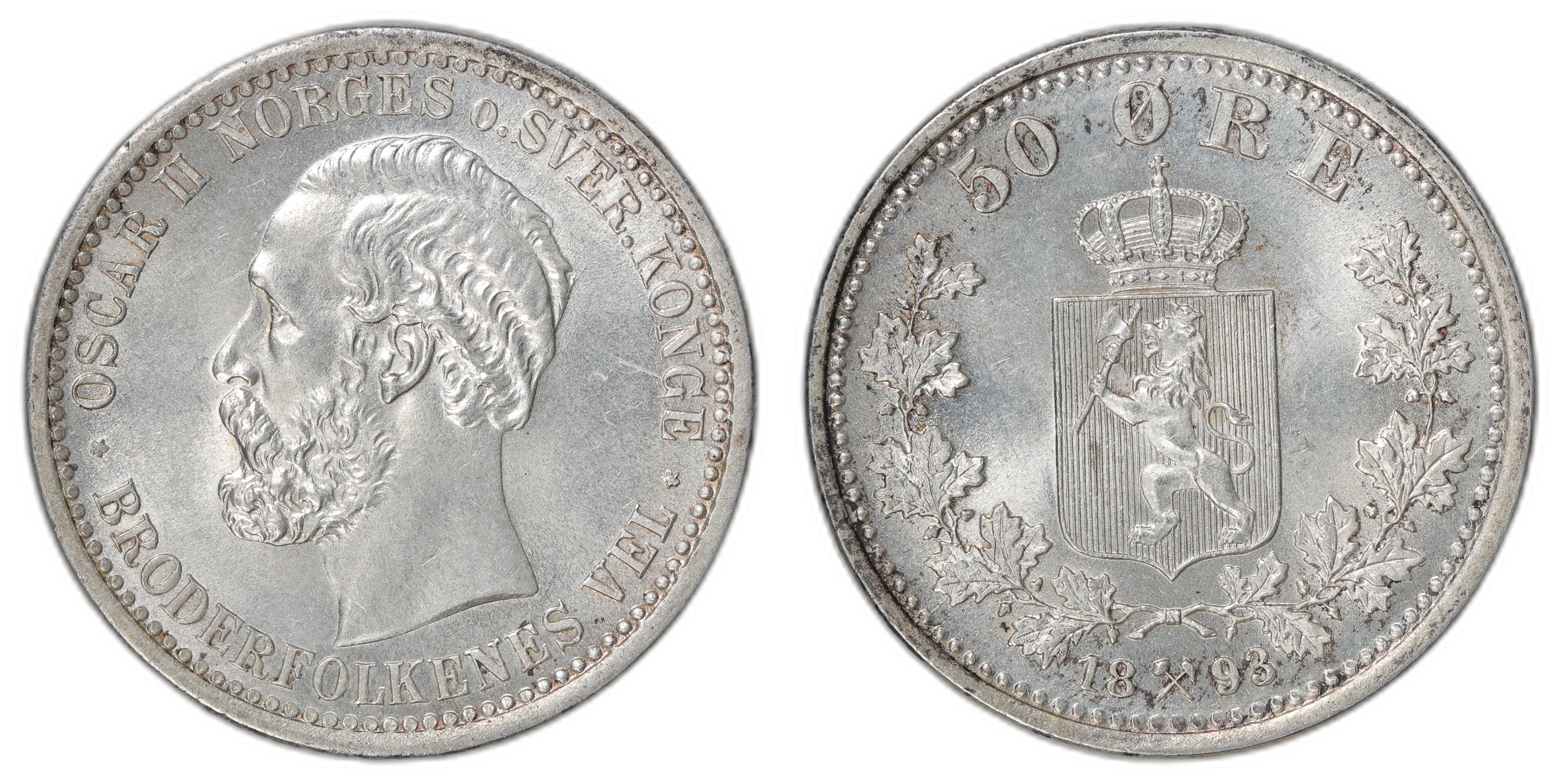  Norge 50 Øre 1893 Kv: 0
