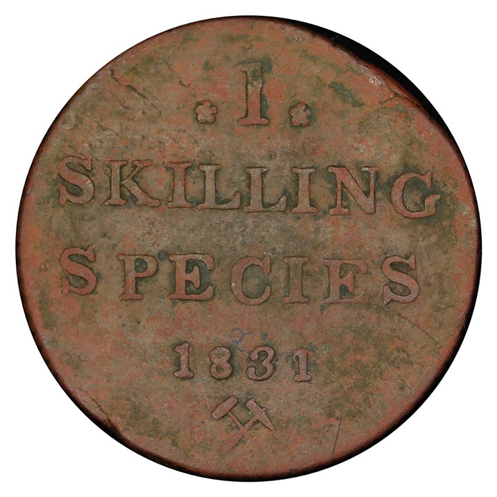 1 Skilling 1831/28 Kv 1/1-