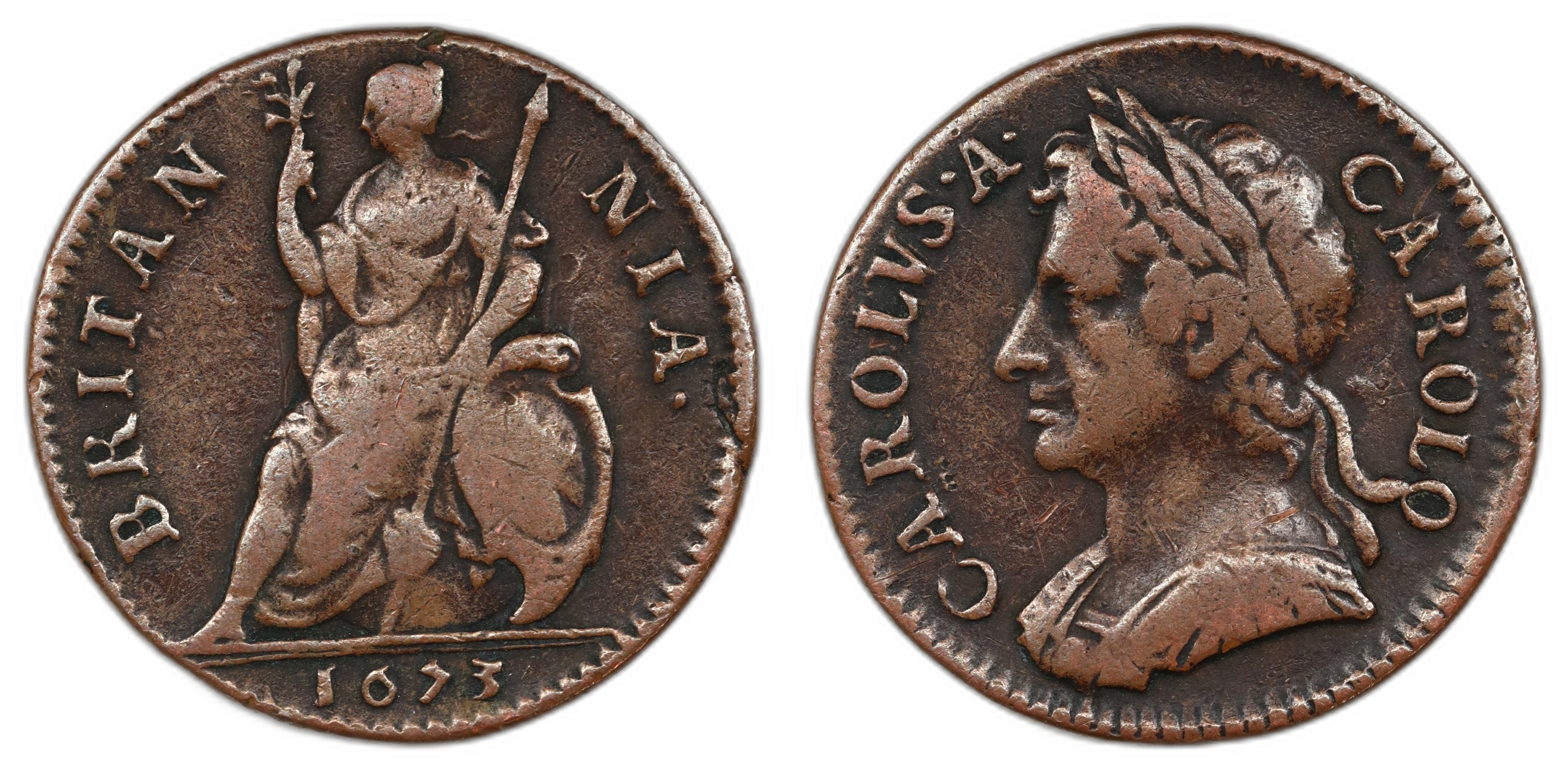 Great Britain Farthing 1673 Kv VF