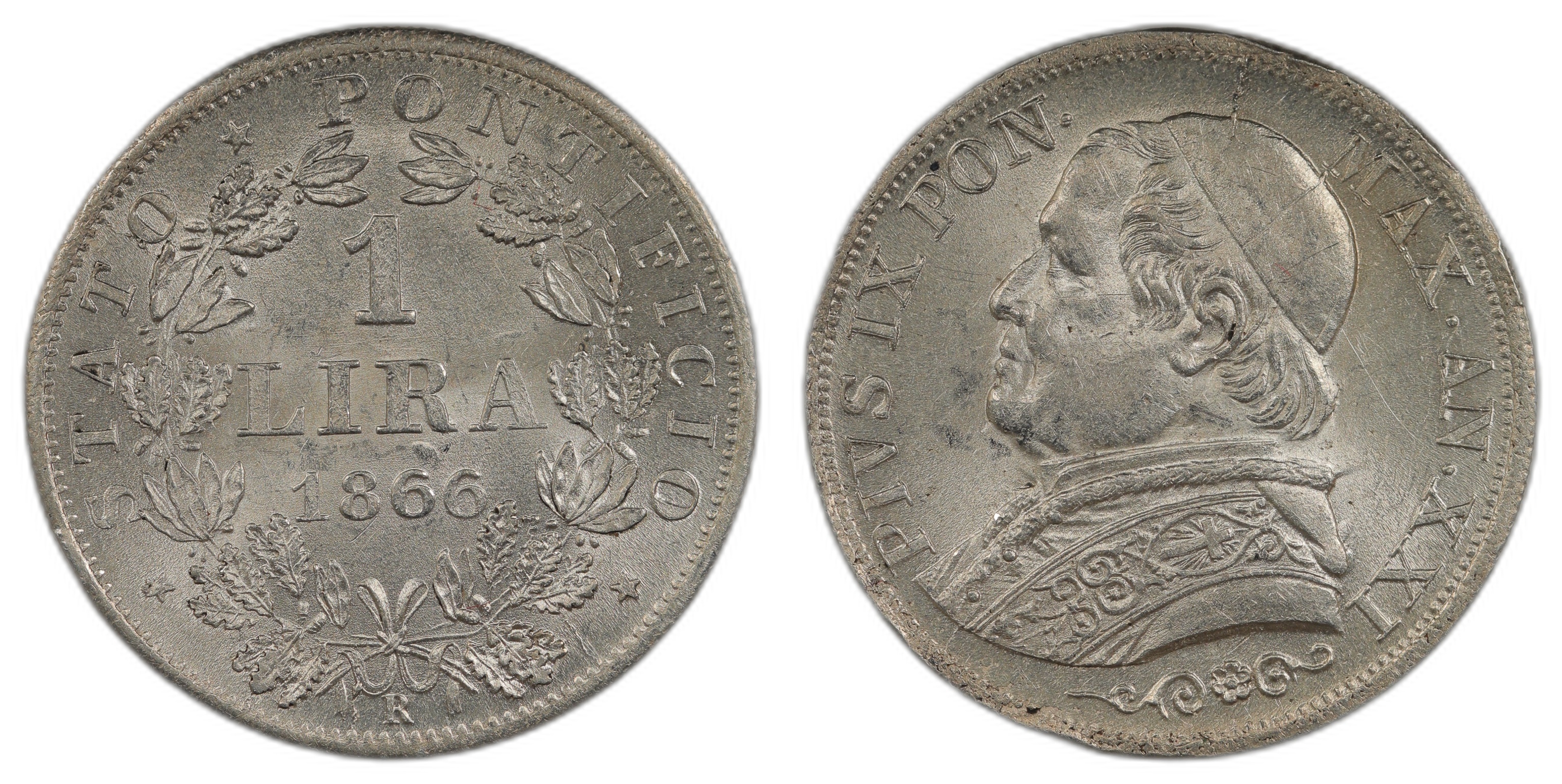 Vatican Lira 1866-R Kv UNC