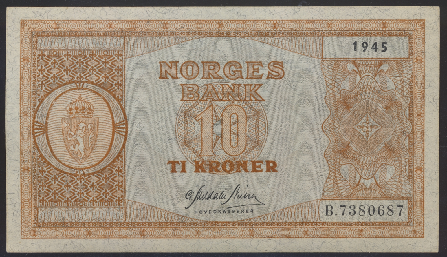 10 Kroner 1945 B Kv 0 (UNC)