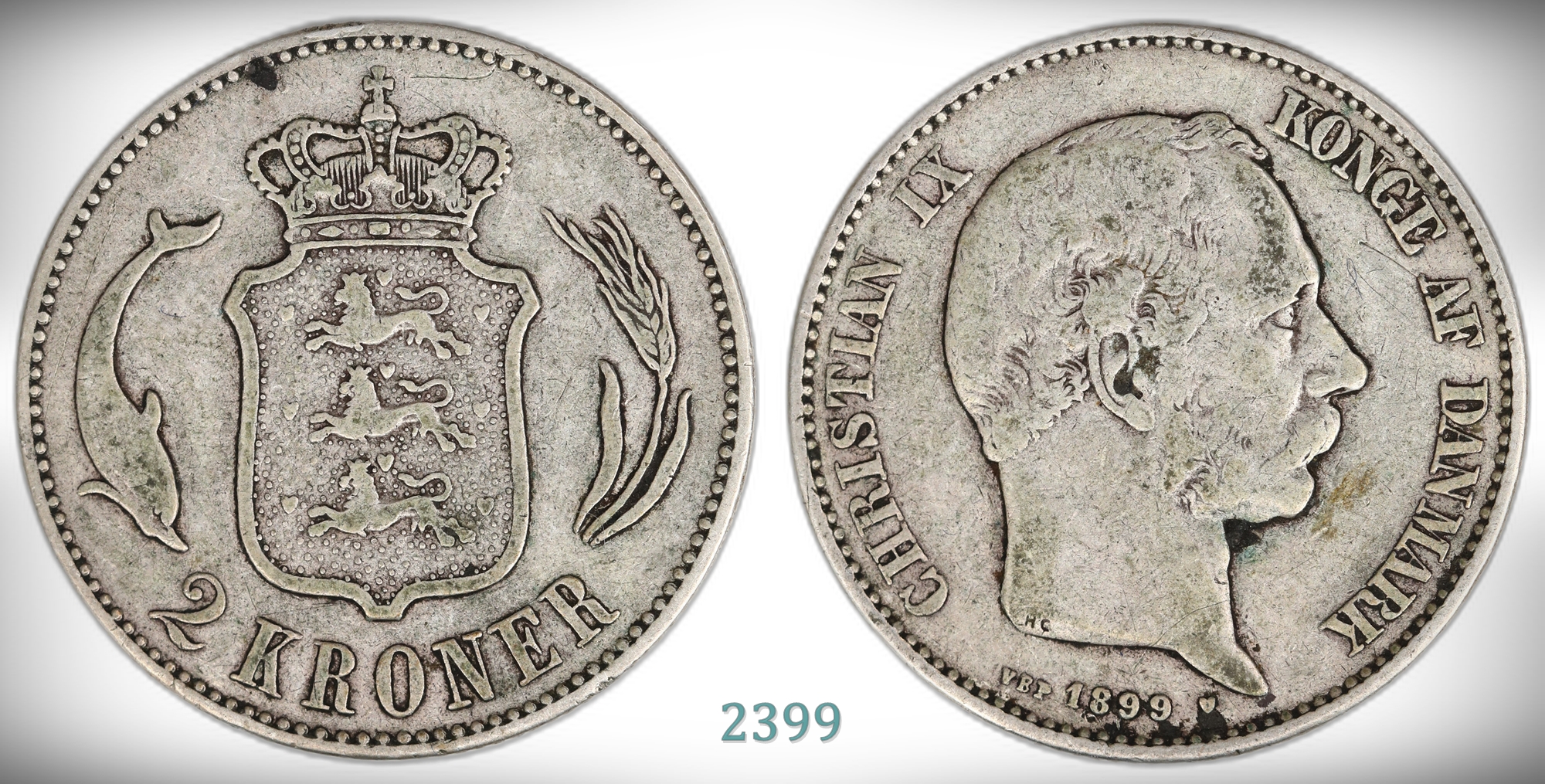 Danmark 2 Kroner 1899  Kv: 1