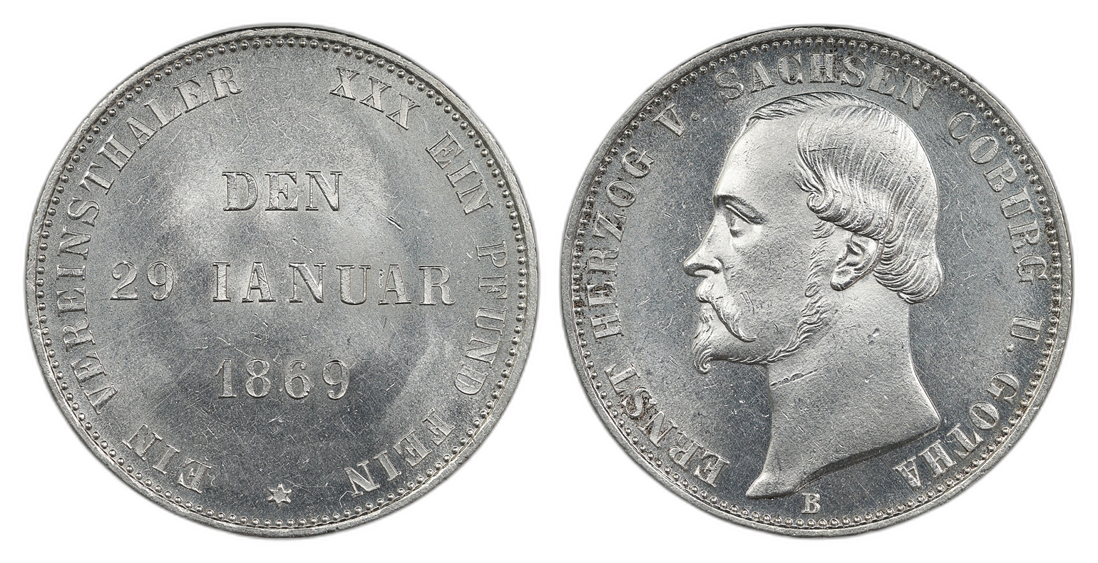 Germany - Saxony Thaler 1869-B Kv: UNC