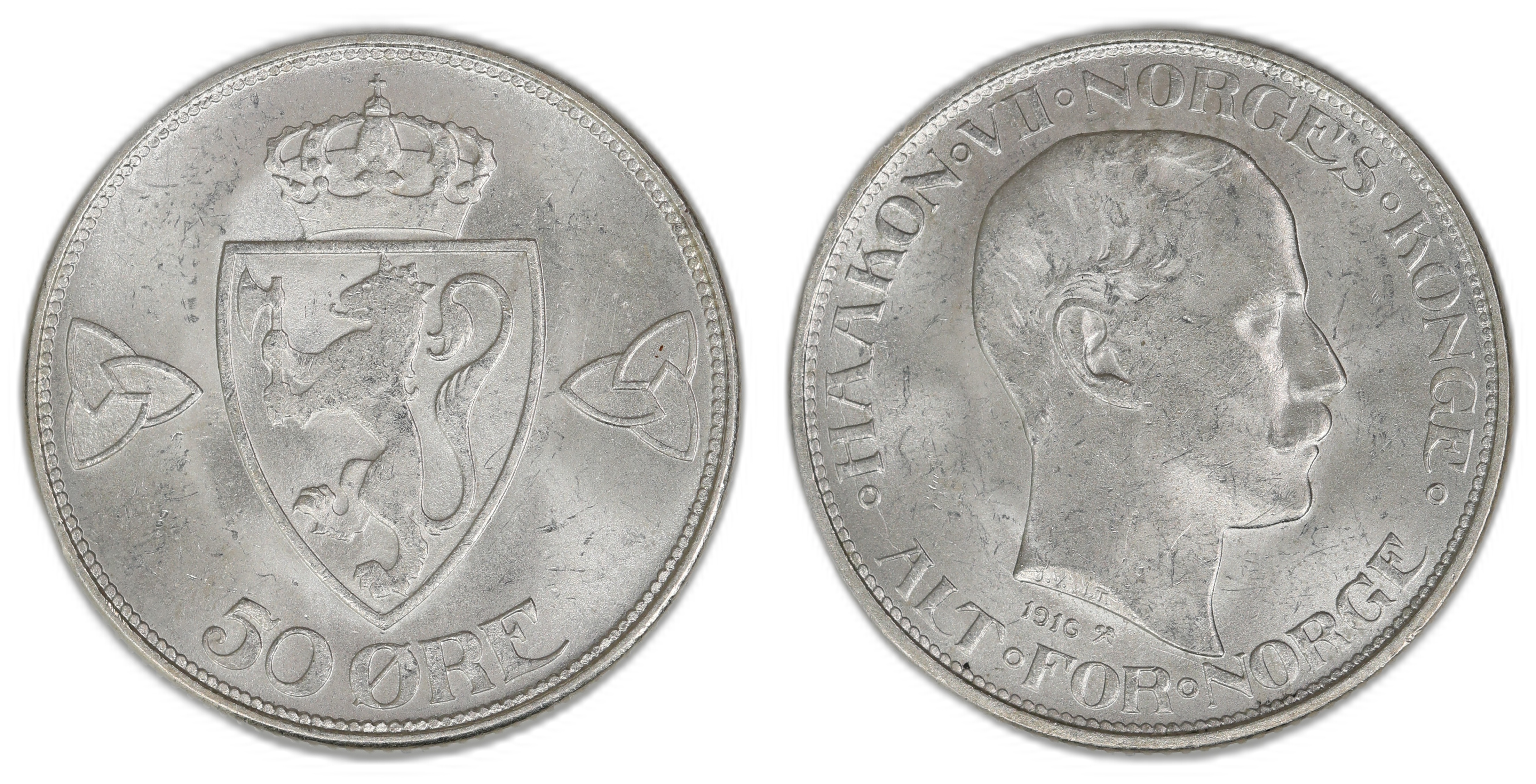 Norge 50 Øre 1916  Kv: 0/01