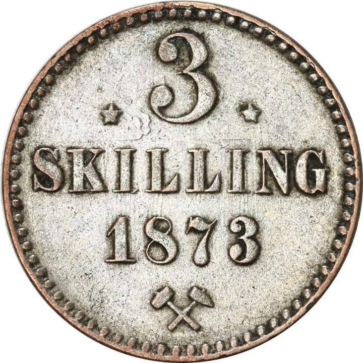 3 Skilling 1873 Kv 1+