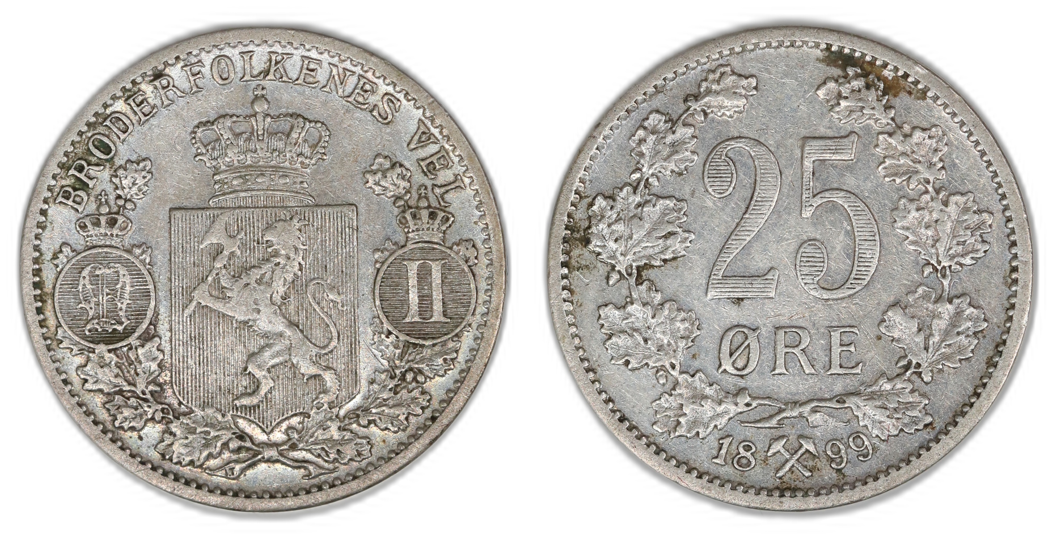 Norge 25 Øre 1899  Kv: 1+