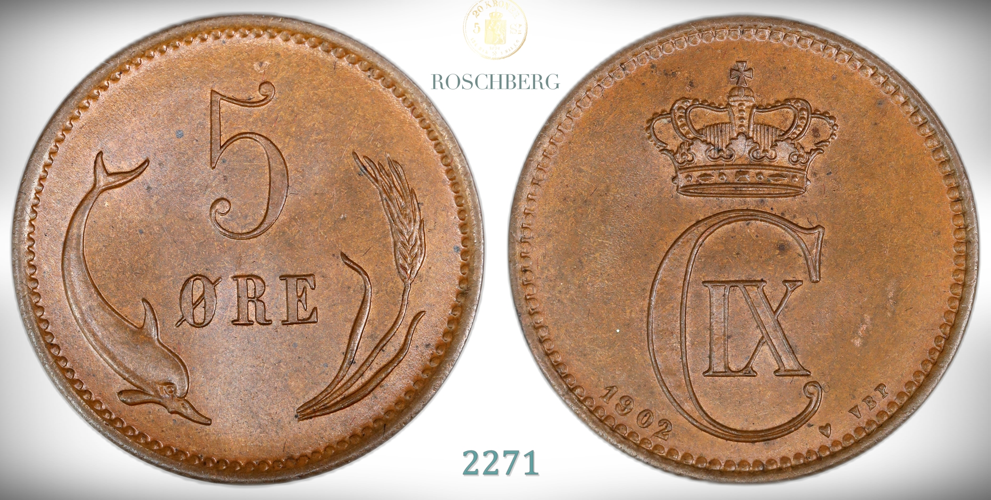 Danmark 5 Øre 1902  Kv: 0