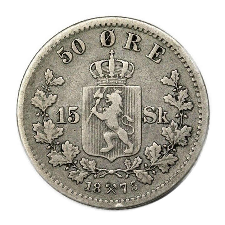 50 Øre / 15 Sk 1875 Kv g1