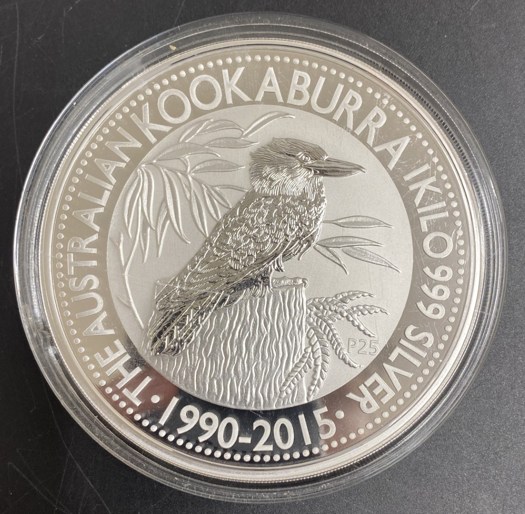 Australia Kookaburra 2015 "1990-2015" 1 Kilo 999 Sølv UNC