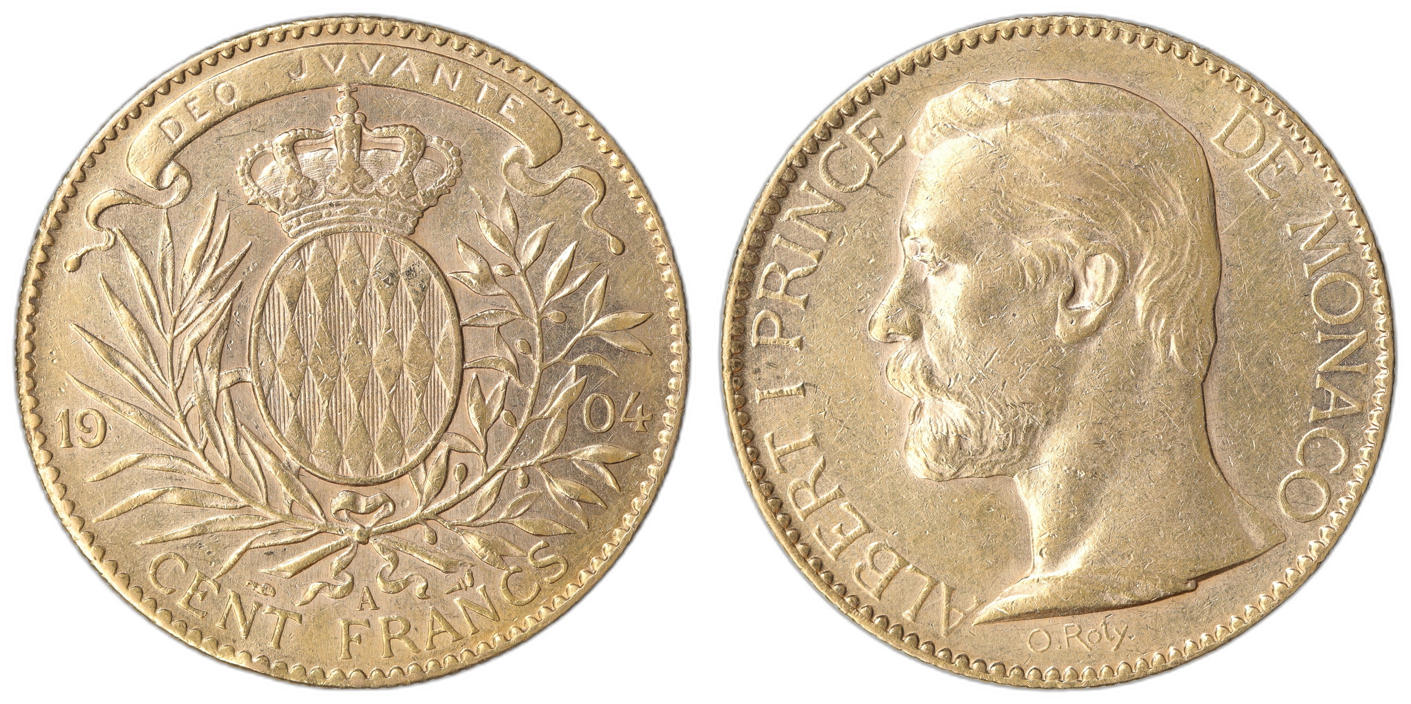 Monaco 100 Francs 1904 29.02 gr fine Kv: AU