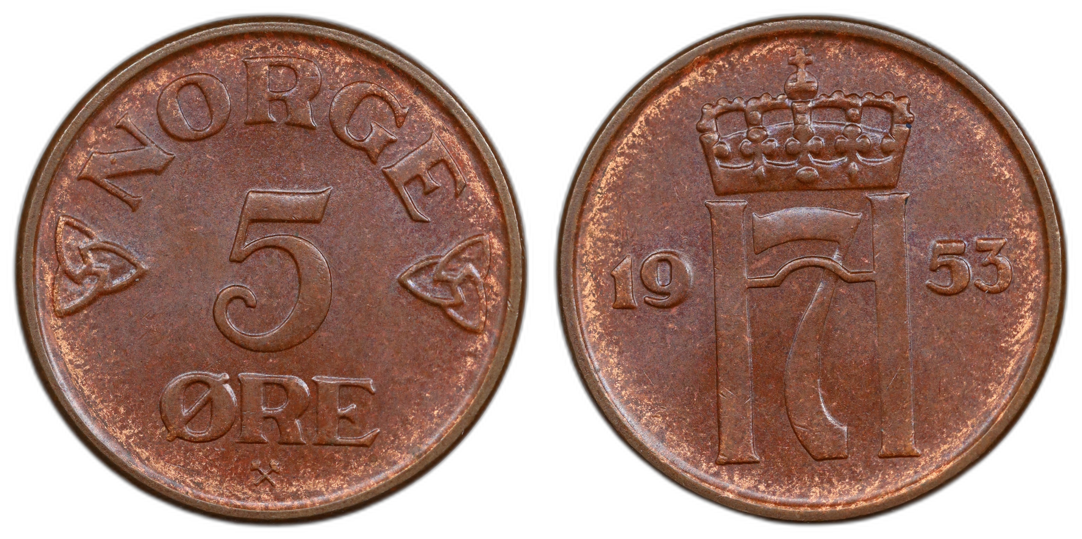 Norge 5 Øre 1953 Kv: 0