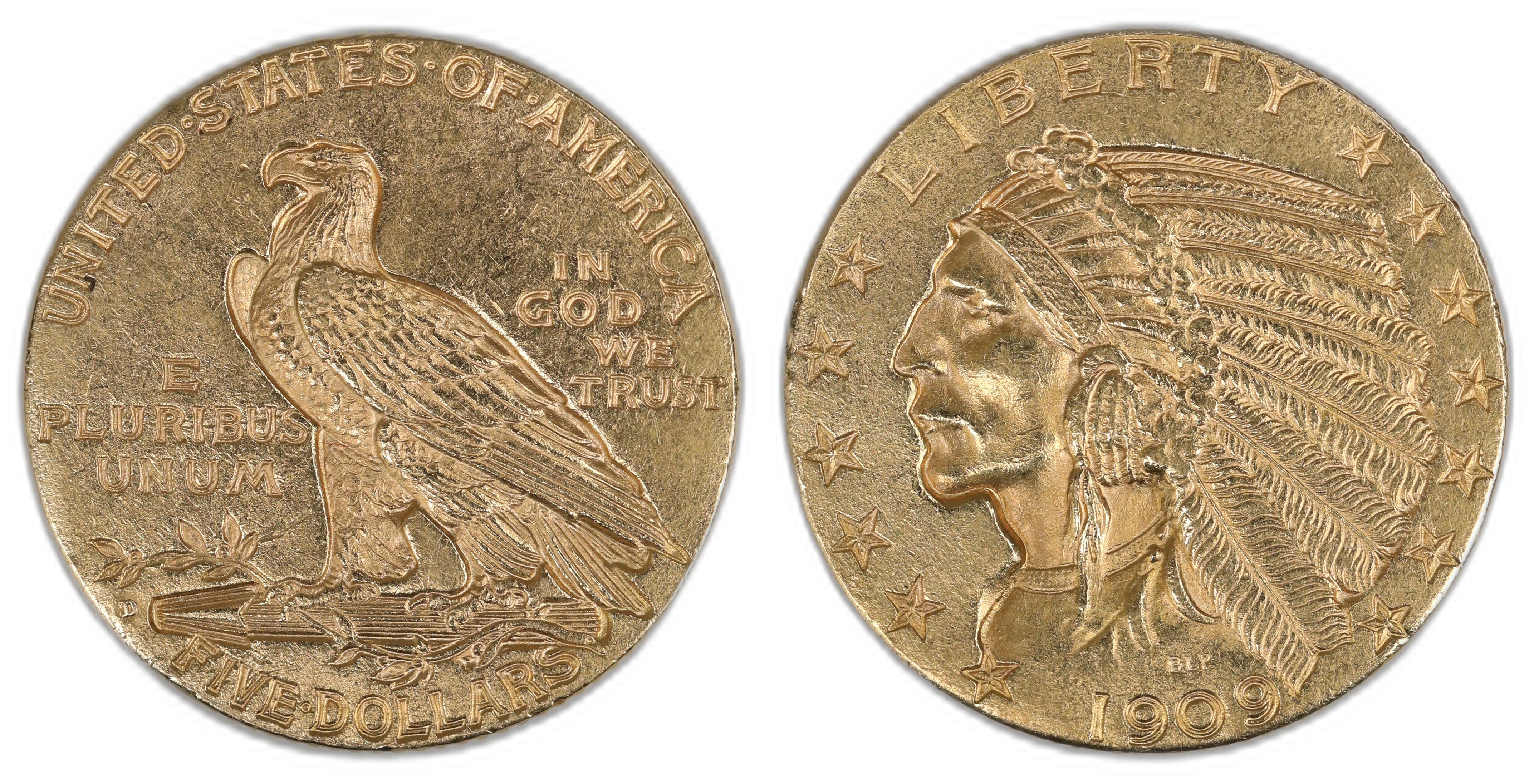 USA 5 Dollars 1909-D  Kv: AU