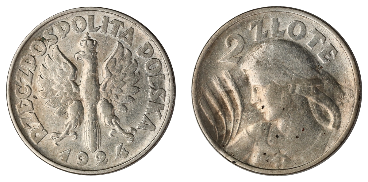 Poland 2 Zloty 1924  Kv: VF