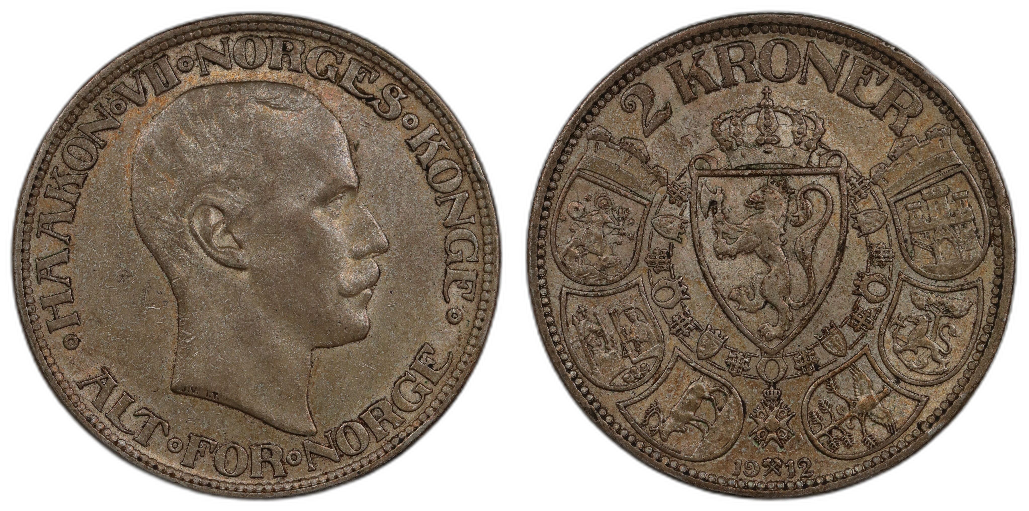 Norge 2 Kroner 1912 Kv 1+