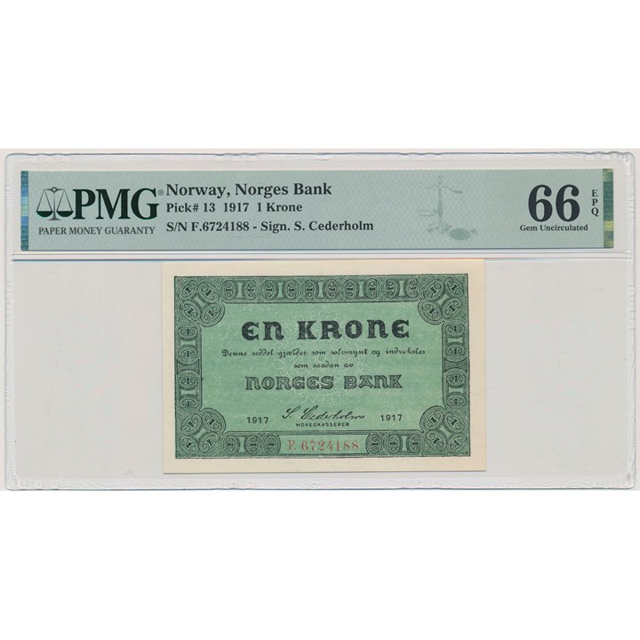 1 Krone 1917 F PMG 66 EPQ