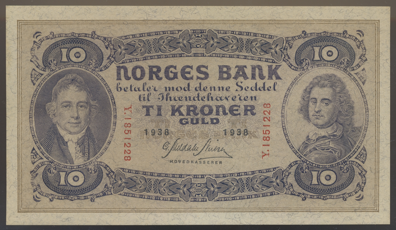 10 Kroner 1938 Y Kv 0/01