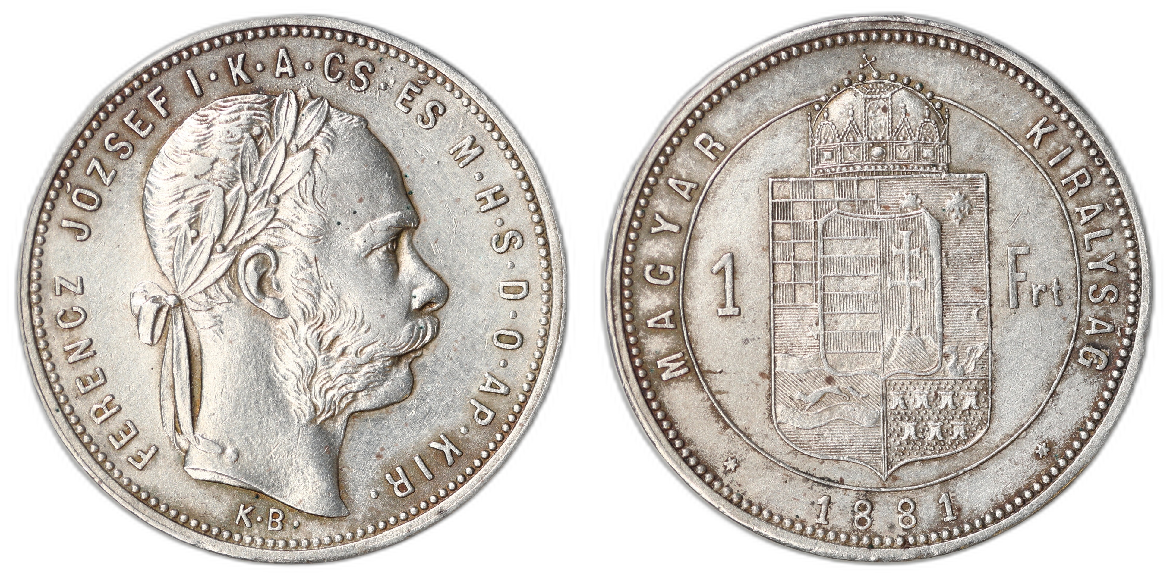 Hungary 1 Forint 1881-KB  Kv: XF