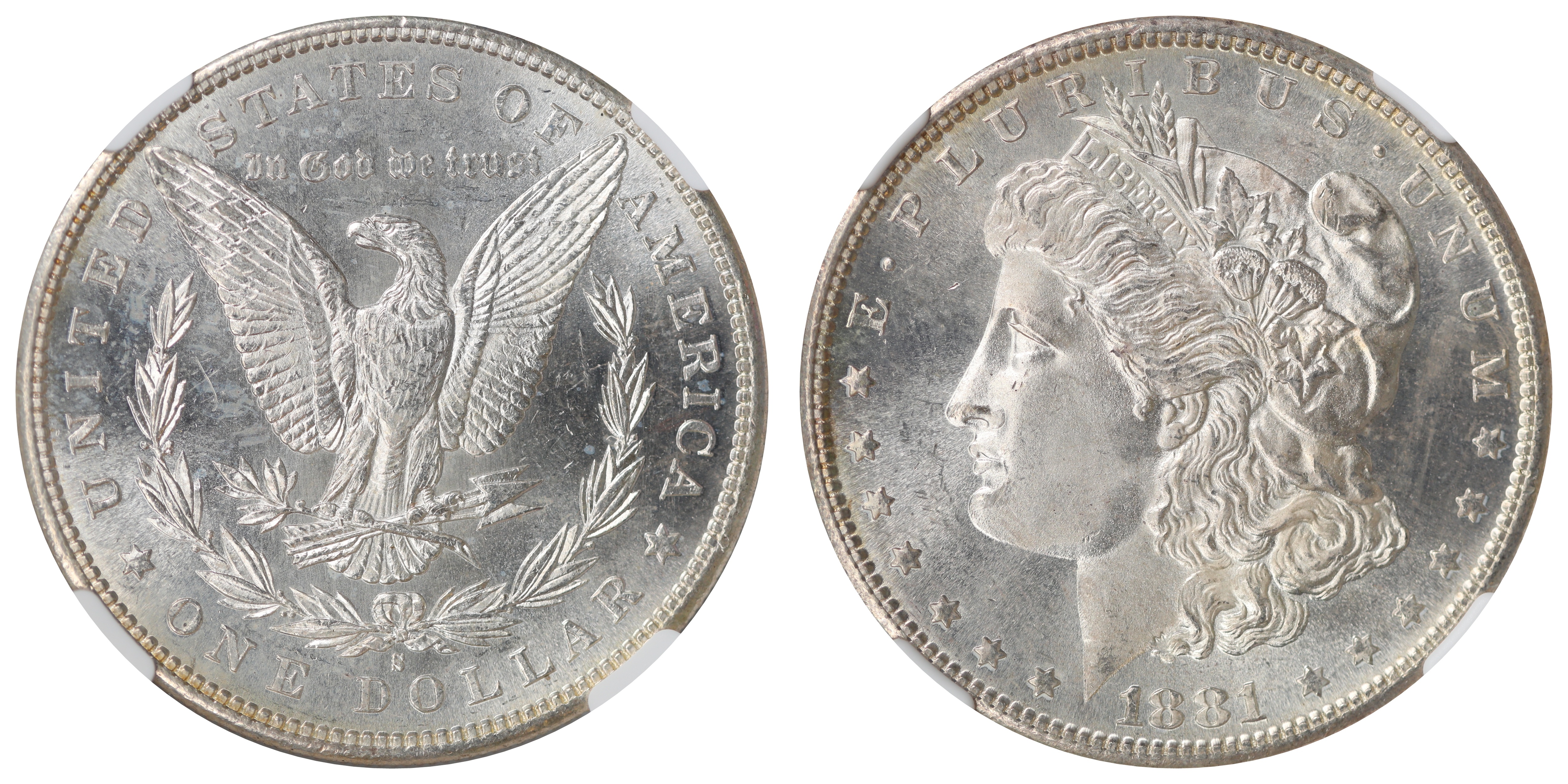USA Dollar 1881-S Kv: NGC MS66+