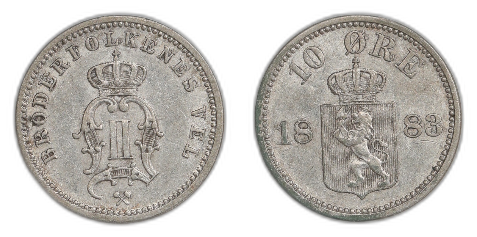 Norge 10 Øre 1883 Kv 01