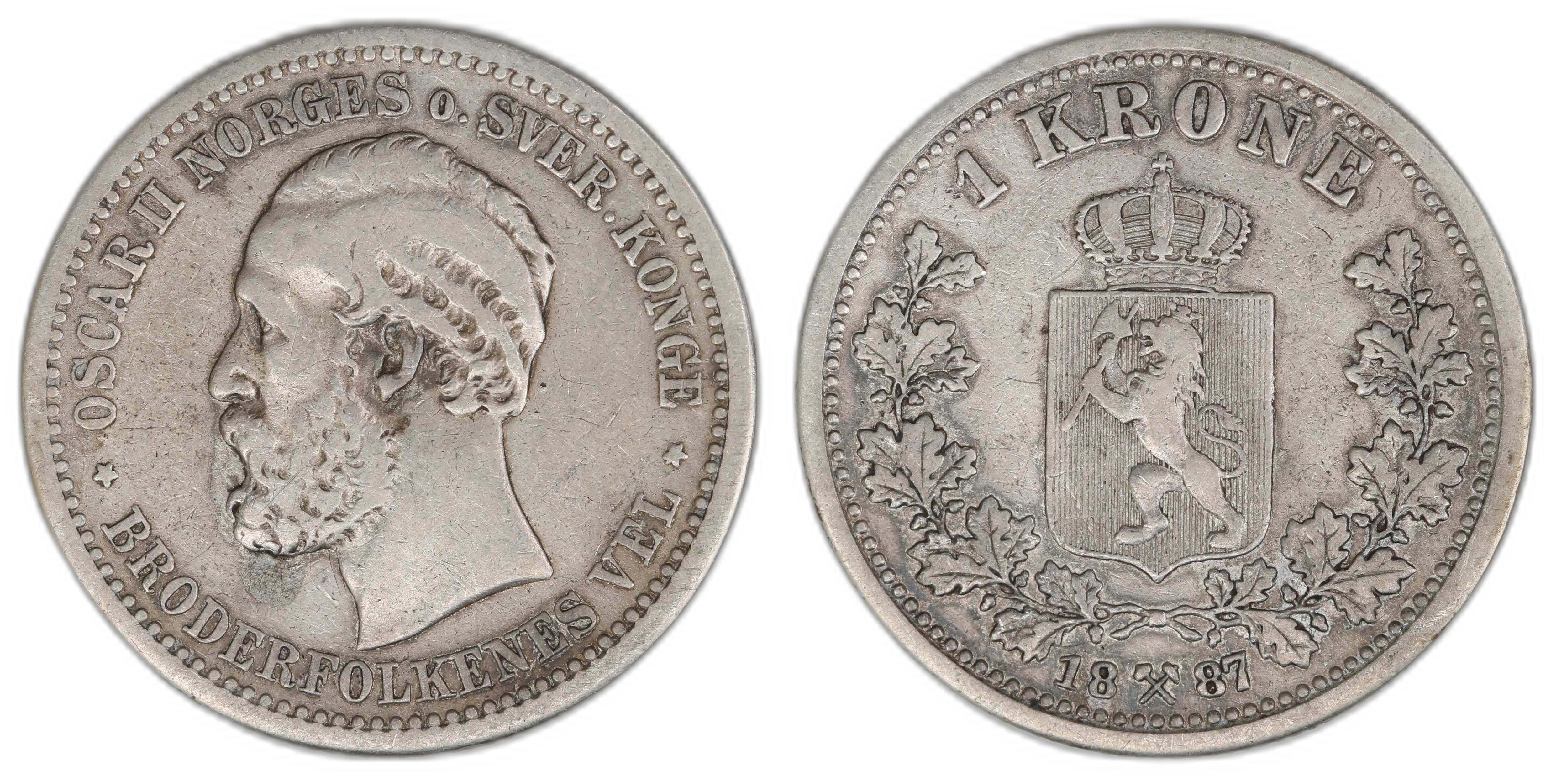 Norge 1 krone 1887  Kv: 1