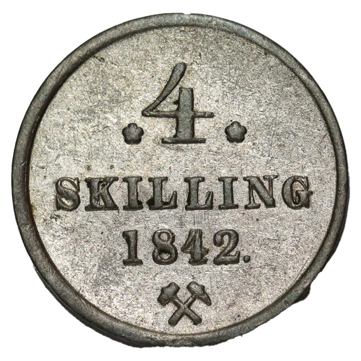 4 Skilling 1842 Kv 1+