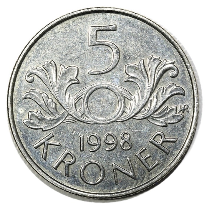5 Kroner 1998 Uten Hull