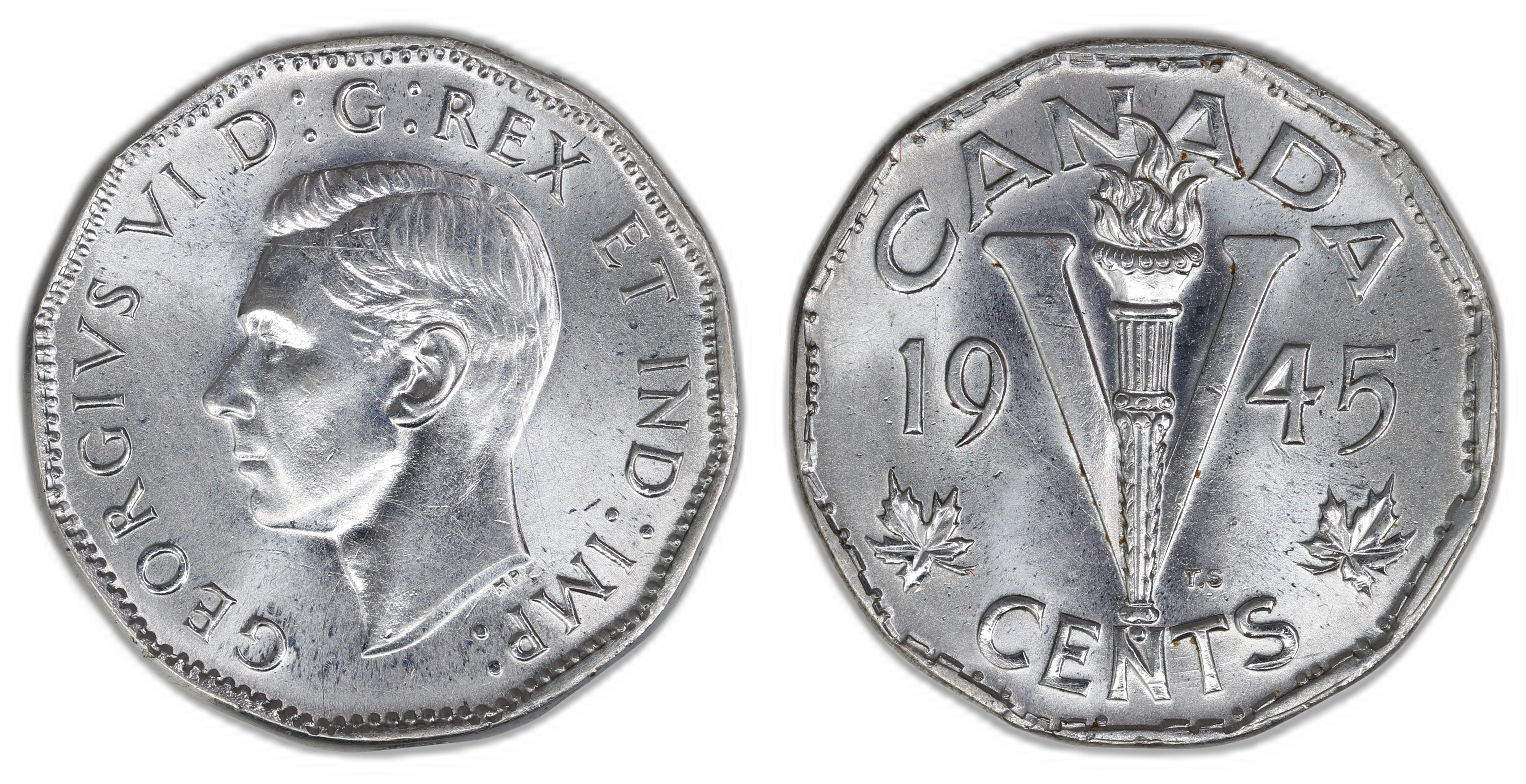 Canada 5 Cents 1945  Kv: UNC