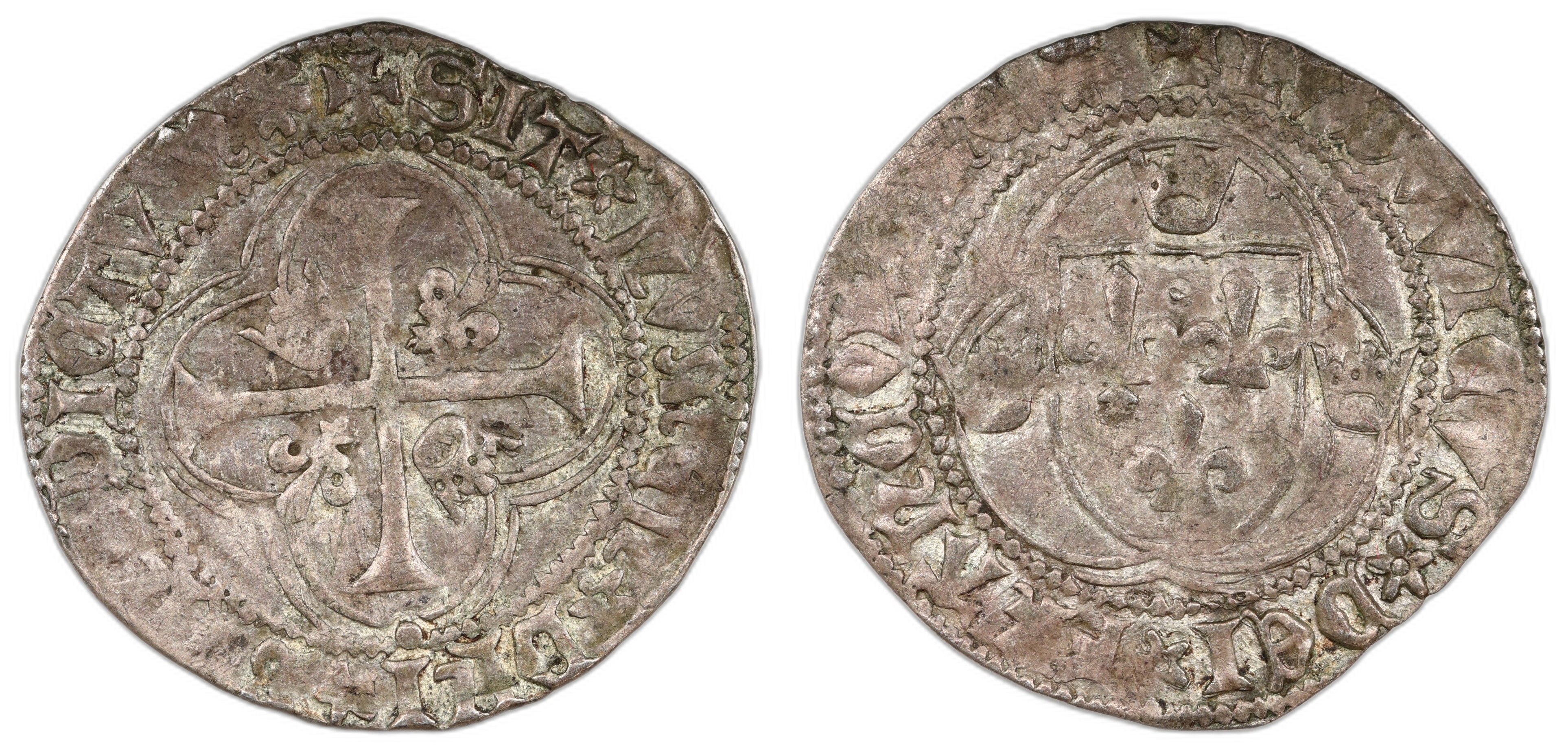 France, Louis XI (1461-83), silver Blanc a la couronne, second issue (January 1474), St Lo mint gVF