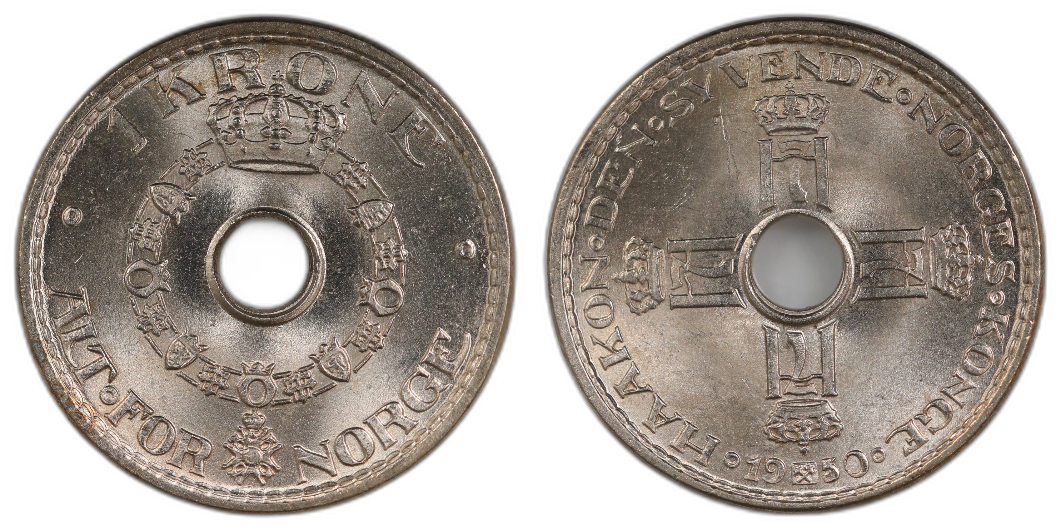 Norge 1 Krone 1950 Kv 0
