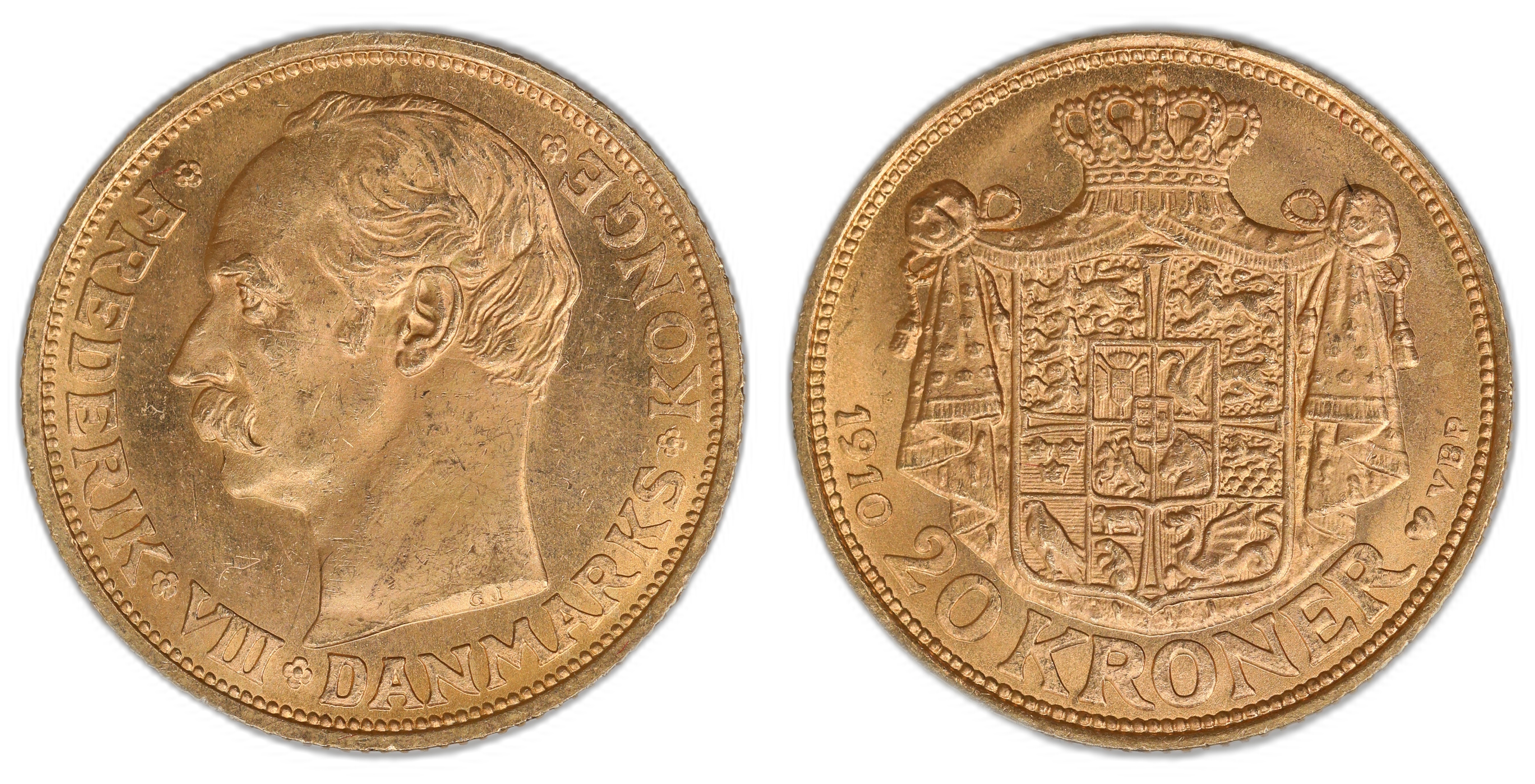 Danmark 20 Kroner 1910  Kv: 0/01