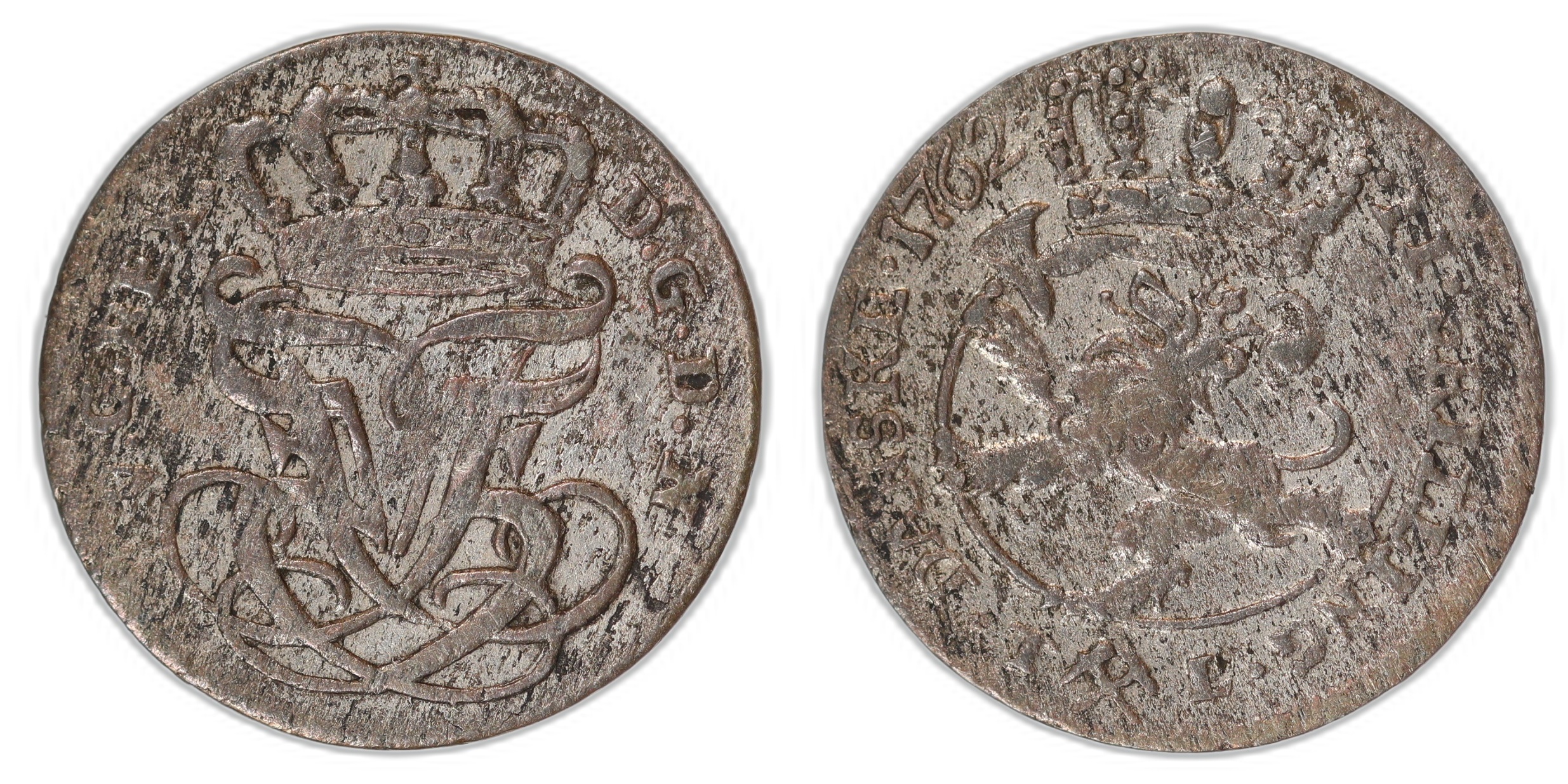 Norge 2 Skilling 1762 Kv: 1+