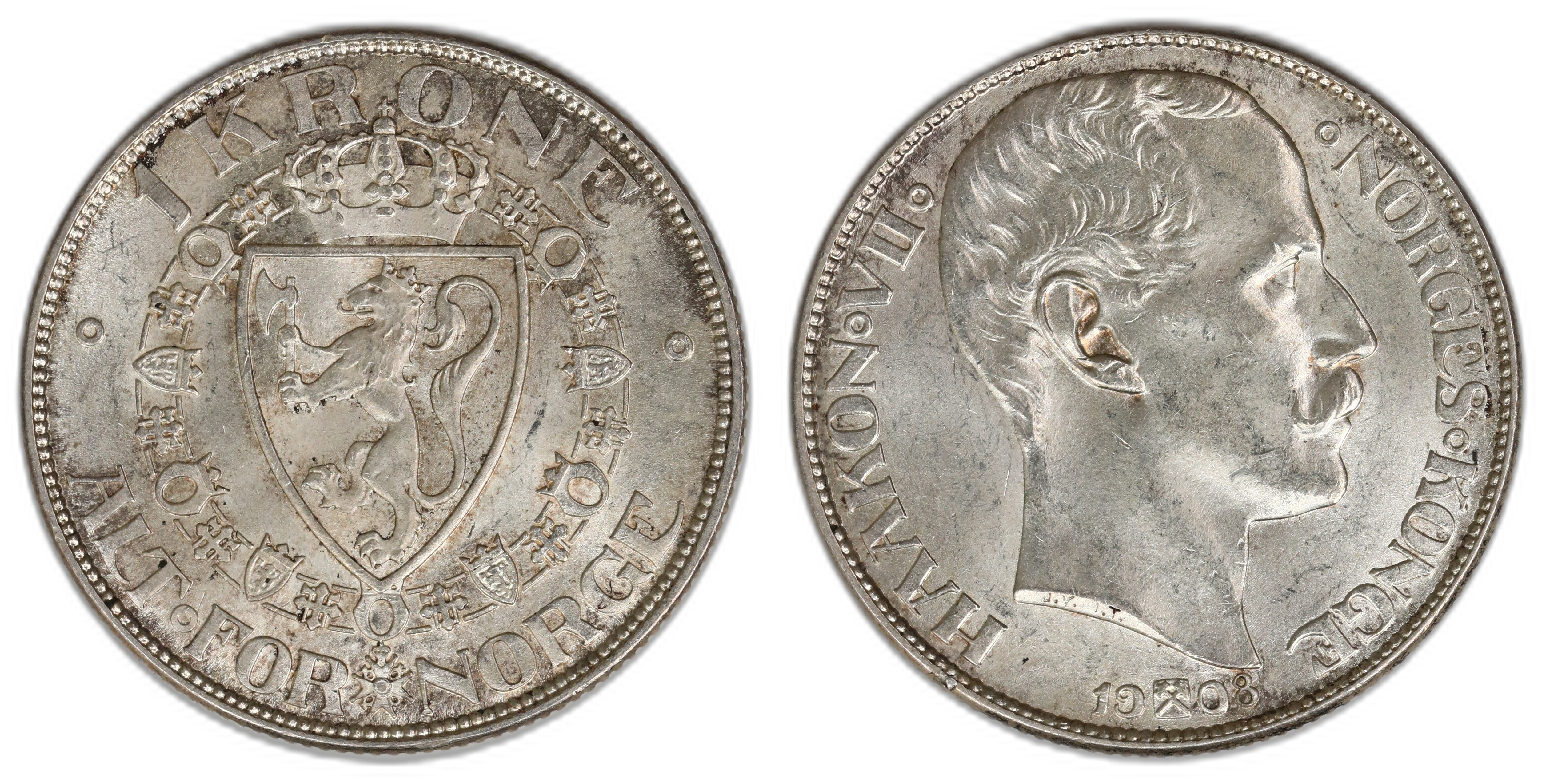 Norge 1 Krone 1908 Plate Kv: 0