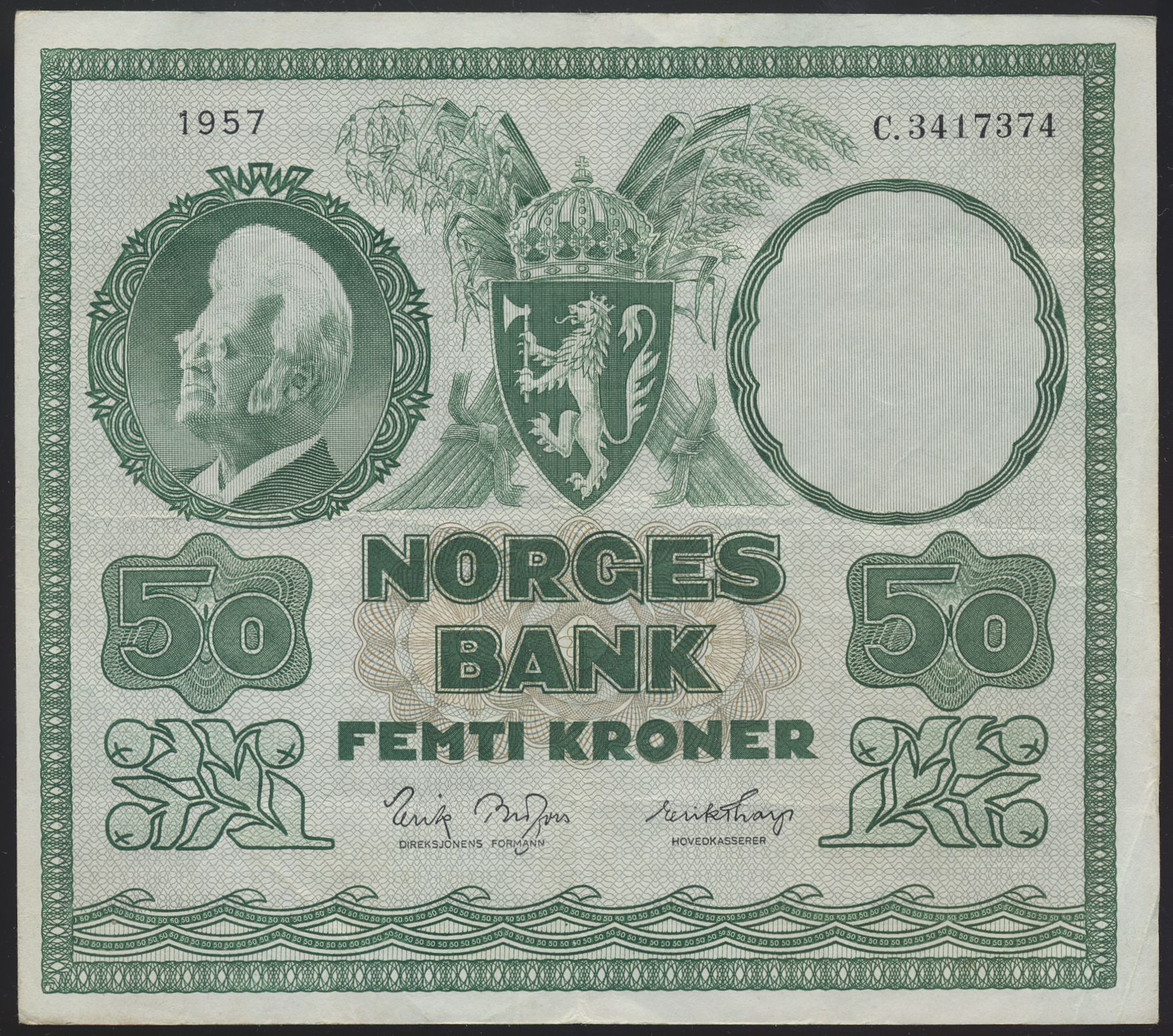 50 Kroner 1957 C Kv 1+ (XF)