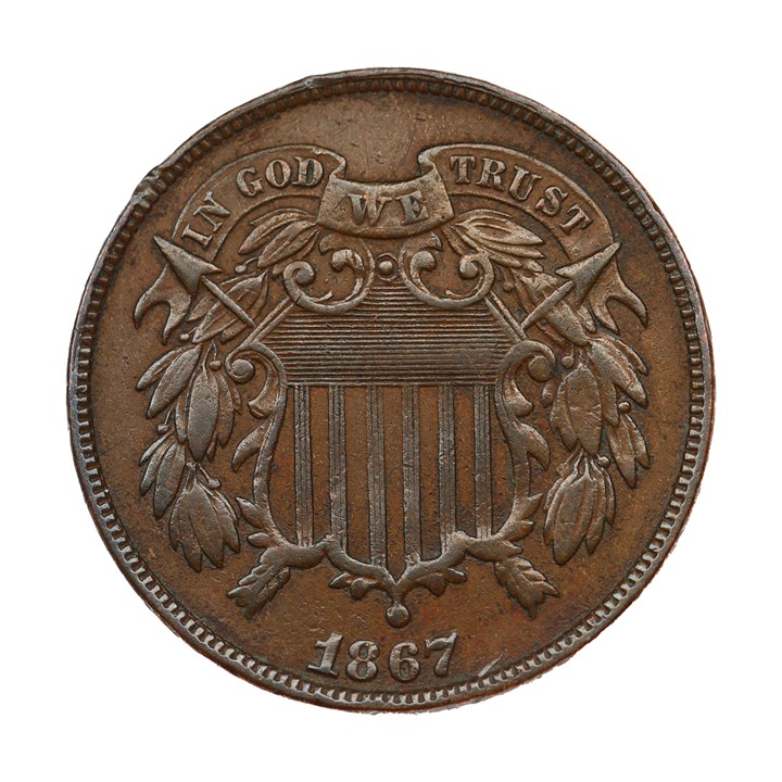 USA 2 Cent 1867 VF
