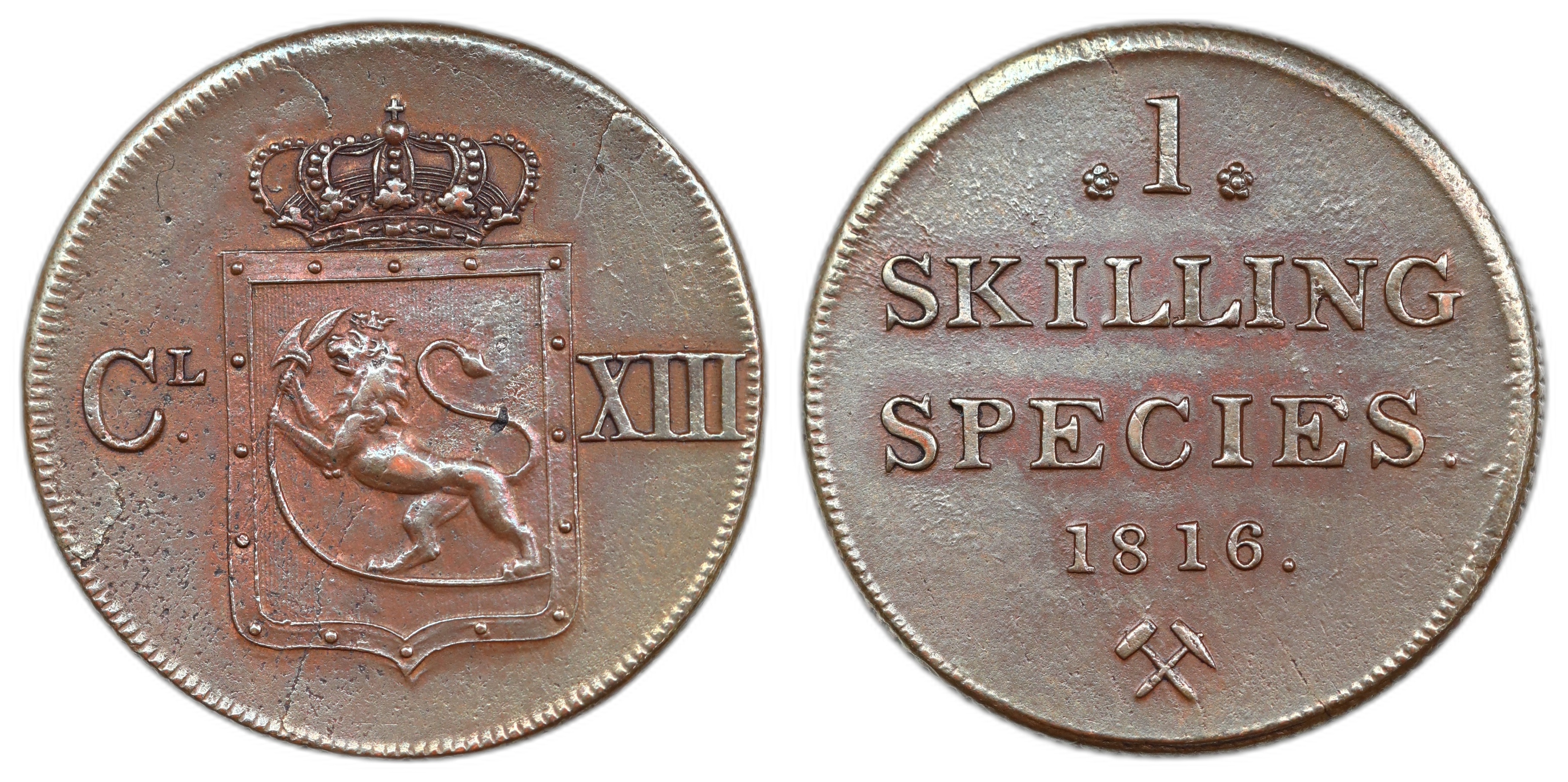 Norge 1 Skilling 1816 Kv 01