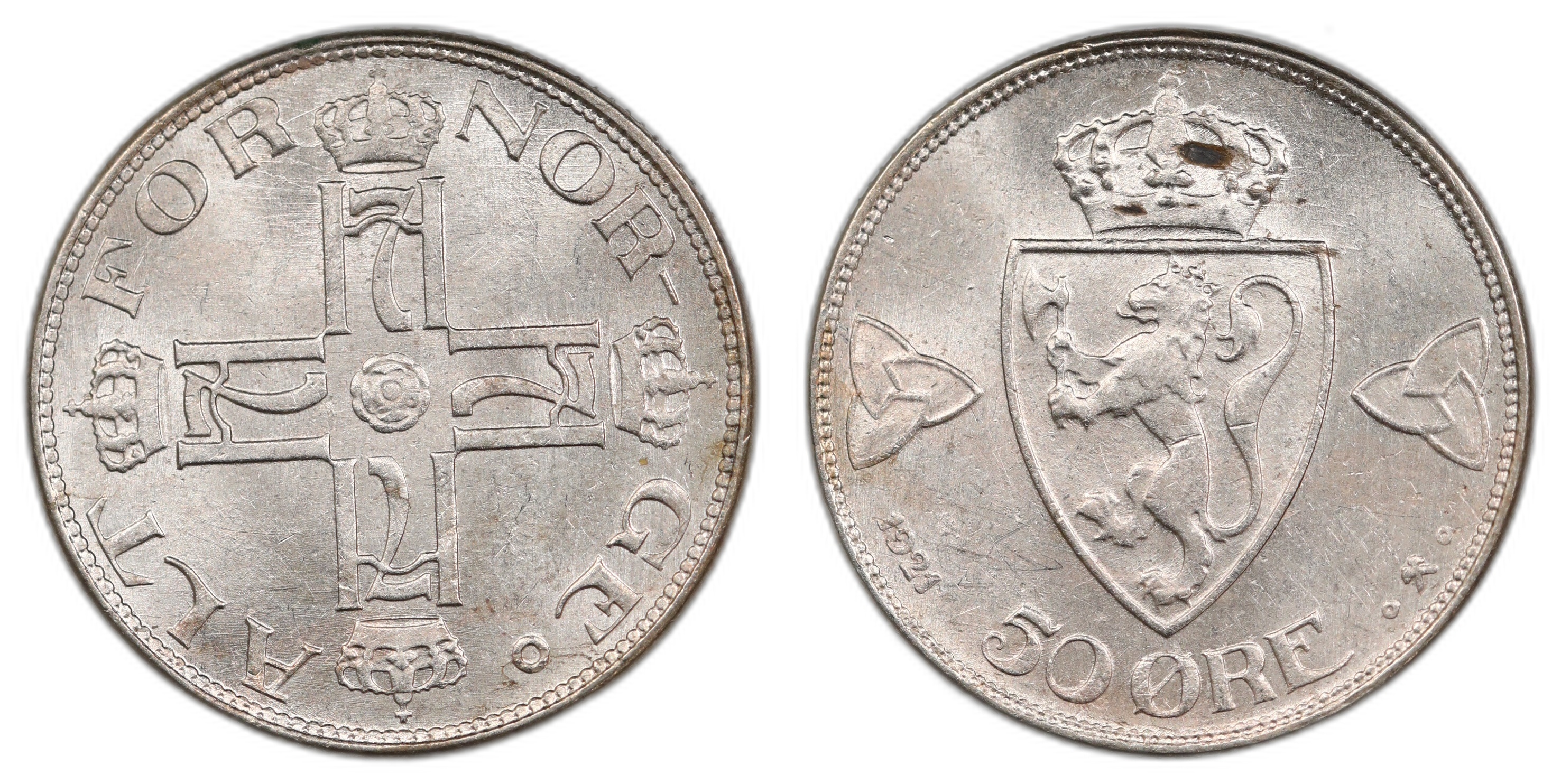 Norge 50 Øre 1921 Kv 0/01