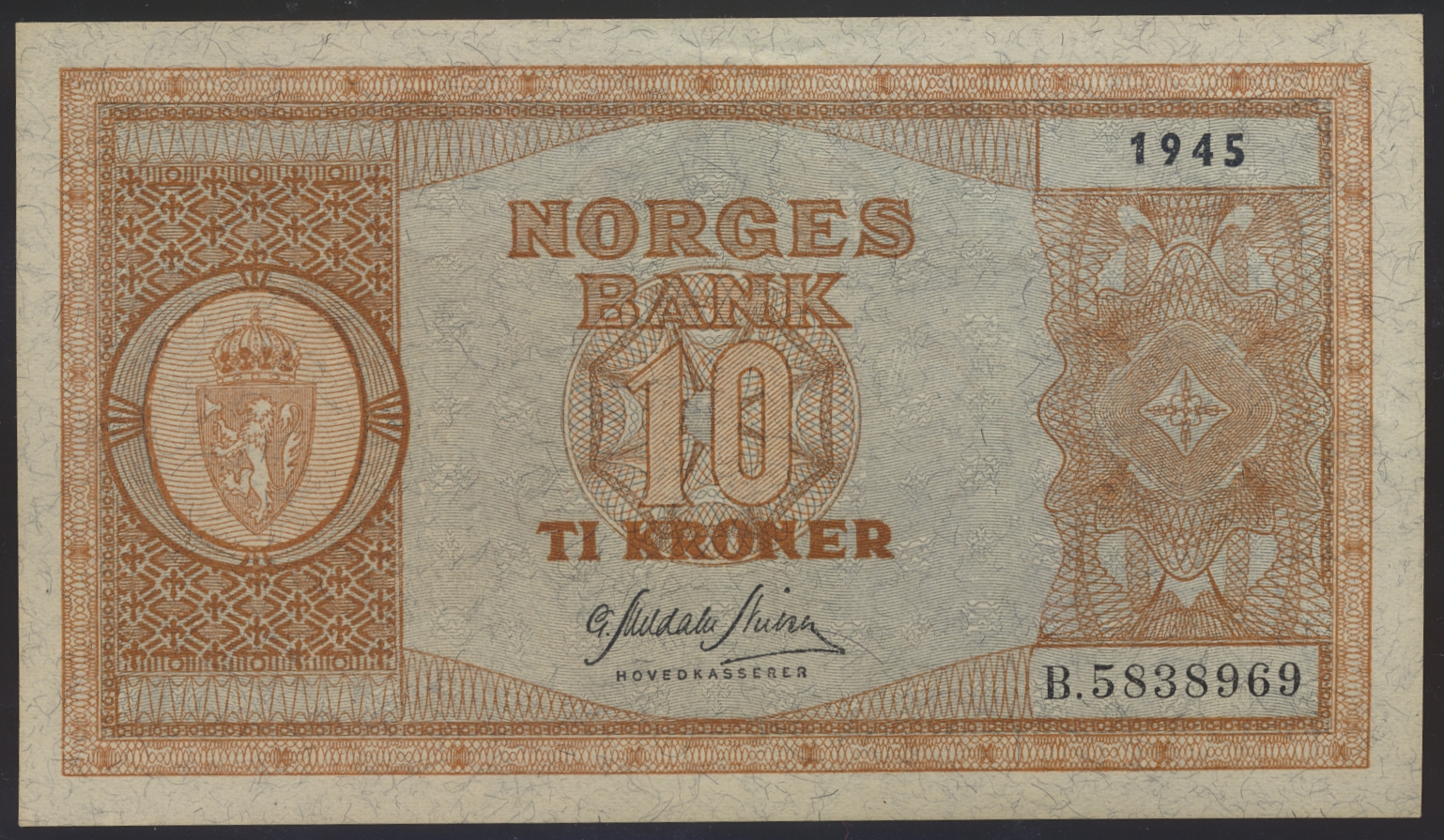 10 Kroner 1945 B Kv g01