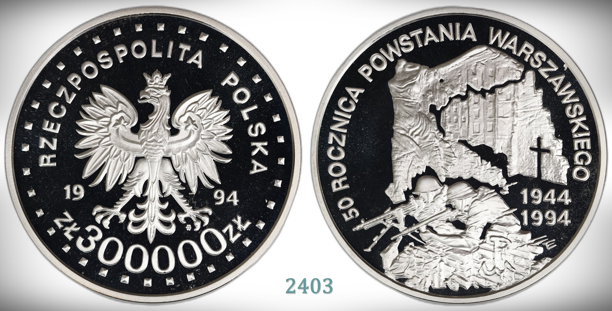 Poland 300000 Zloty 1994 Warsaw Uprising Kv: Proof