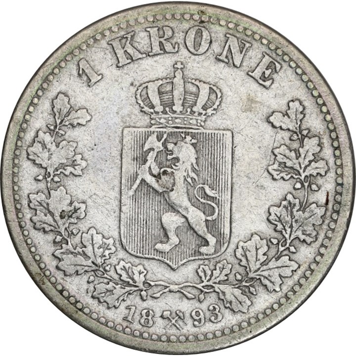 1 Krone 1893 Kv 1 Renset