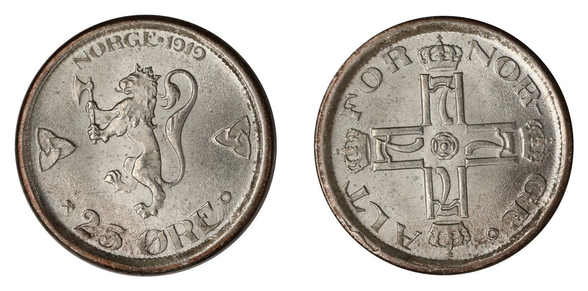 Norge 25 Øre 1919  Kv: 0