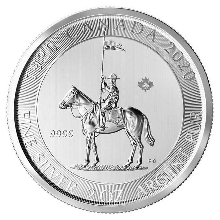 Canada 10 Dollars 2020 Royal Canadian Mounted Police BU 2 Oz sølv