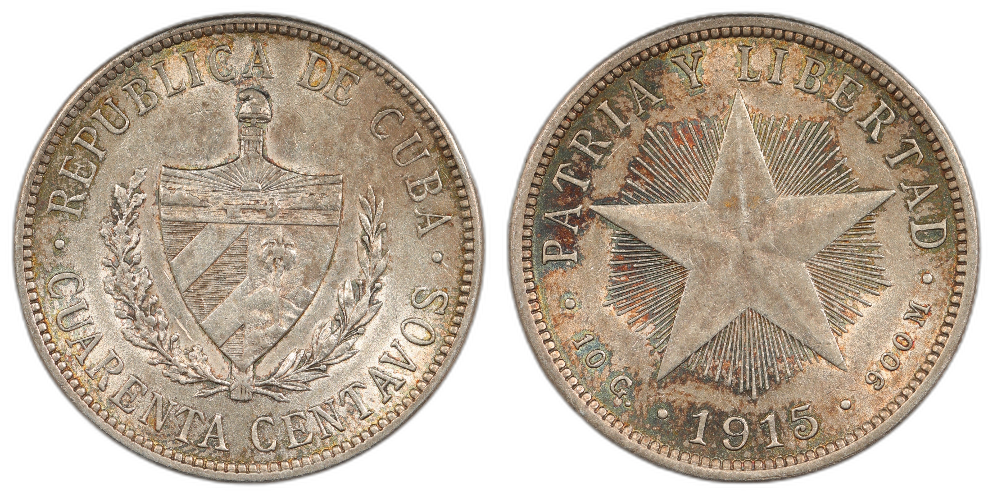 Cuba 40 Centavos 1915 Kv UNC