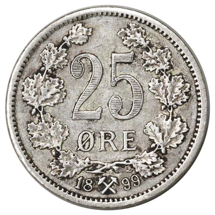 25 Øre 1899 Kv 1+